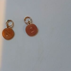 14k Gold filled charms one has a D and the other has an N